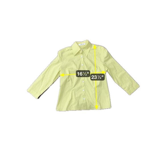 Rafael Womens Yellow Button Up Collared Shirt Size Medium - Picture 6 of 8